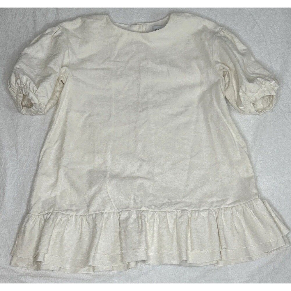 Rosae Paris Ecru Le Nympheas Statement Dress Size 38 Medium Puff Sleeve Short